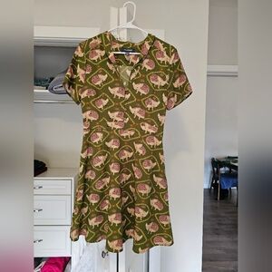 Modcloth Chihuahua/Hedgehog Hybrid Green Dress